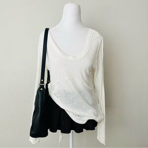 Free People Intimately Cabin Fever Long Sleeve Top in Ivory Viscose elastine